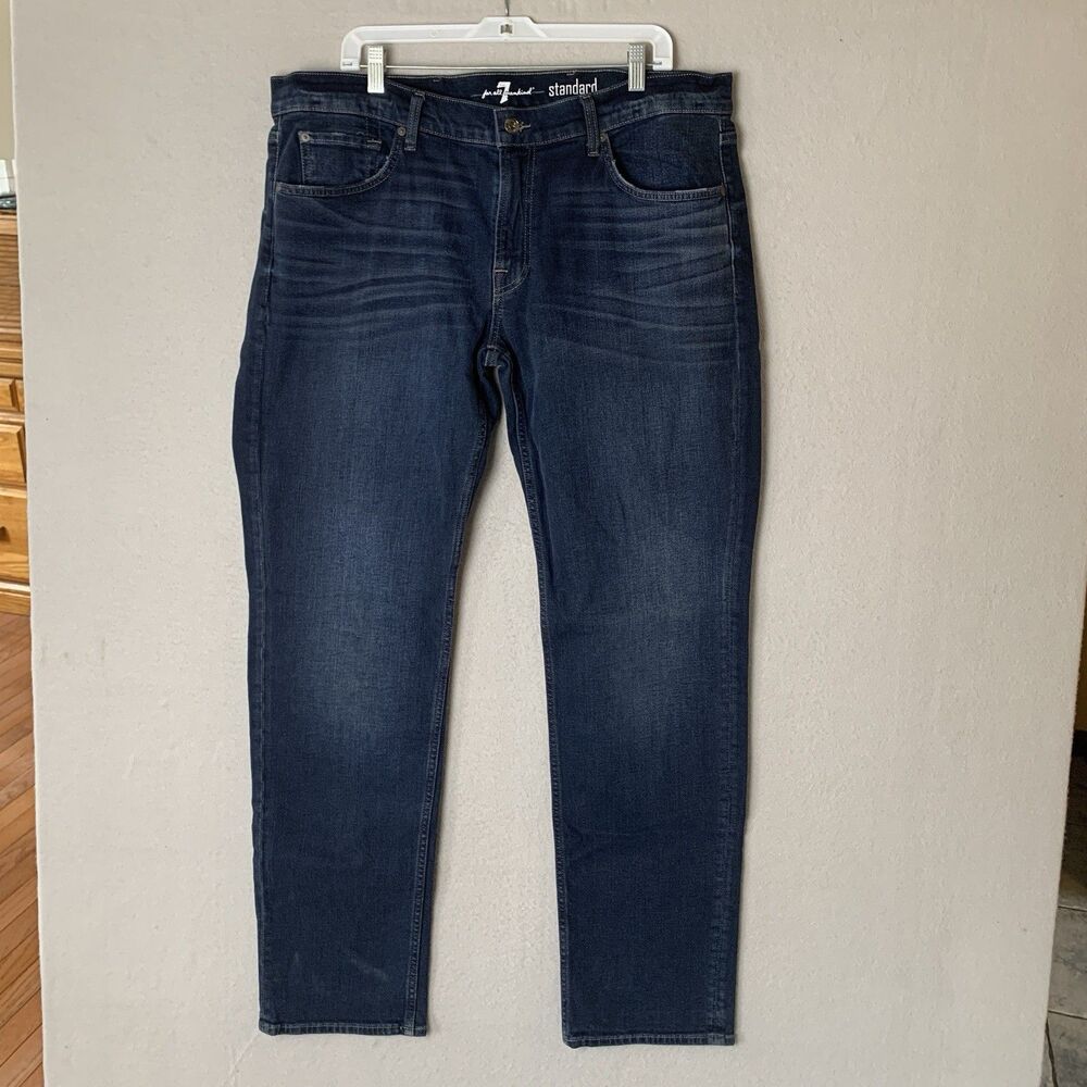 7 For All Mankind Jean Men (40) 38x33 Blue Dark Wash Standard Straight Preppy